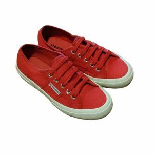SUPERGA Women’s Low Bright Red Lace Up SZ 6